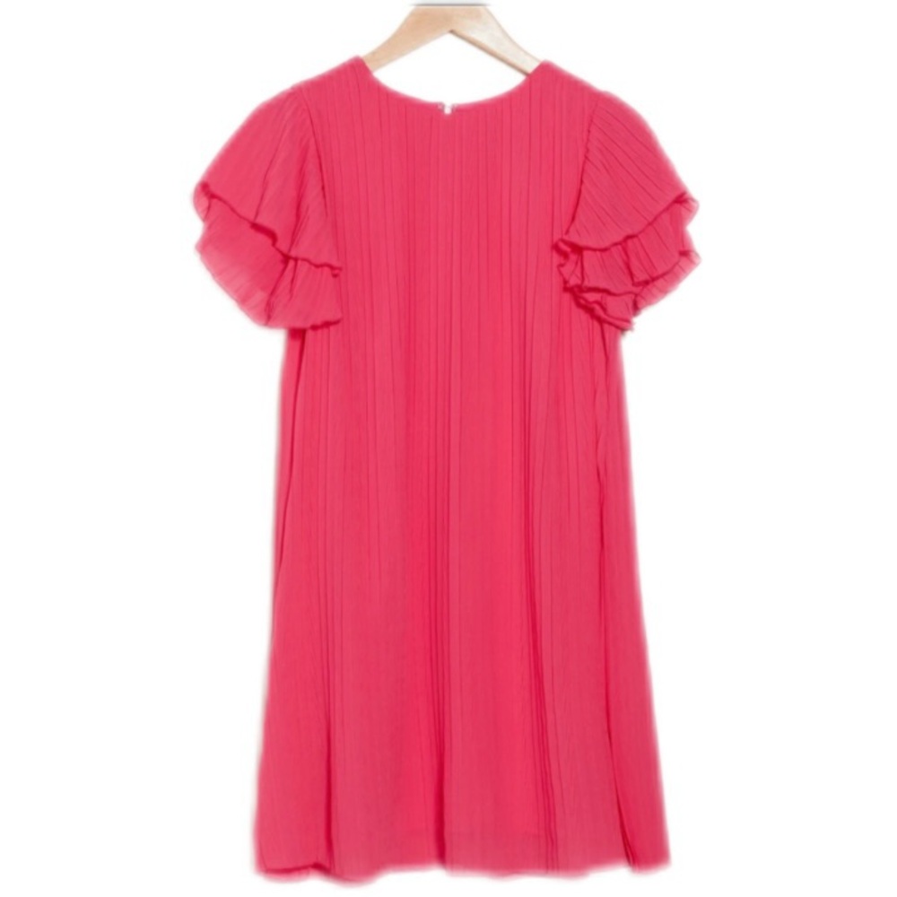 NWT Sam Edelman Women’s Plissé Tiered Sleeve Shift Dress Pink Size 4
